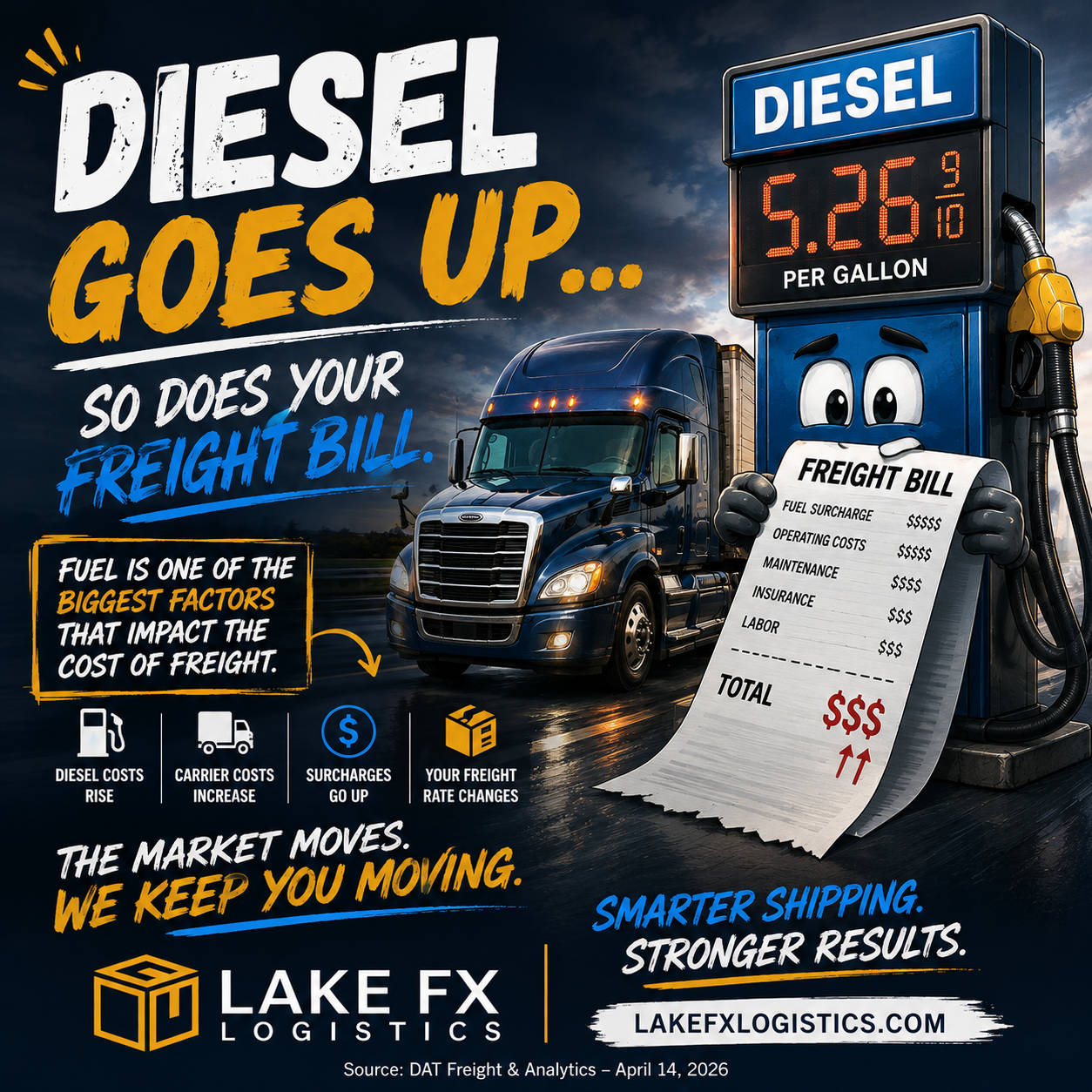 Diesel prices and freight costs explained by Lake FX Logistics